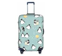 GXUNGT Funda de equipaje de viaje con estampado de copo de nieve y globo de pingüino, funda plegable personalizada, perfecta para todos los viajeros, White, L
