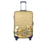 GXUNGT Funda de equipaje de viaje con estampado de estrella de mar con palmeras, funda plegable personalizada, perfecta para todos los viajeros, White, M
