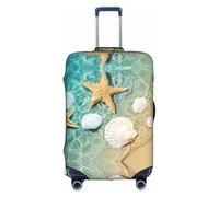 GXUNGT Funda de equipaje de viaje con estampado de estrella de mar de playa, funda plegable personalizada, perfecta para todos los viajeros, White, XL