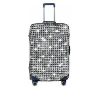 GXUNGT Funda de equipaje de viaje con estampado de lentejuelas plateadas, funda plegable personalizada, perfecta para todos los viajeros, White, M