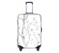 GXUNGT Funda de equipaje de viaje con estampado de maderas grises y pájaros, funda plegable personalizada, perfecta para todos los viajeros, White, XL