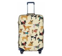 GXUNGT Funda de equipaje de viaje con estampado de perros sabuesos, funda plegable personalizada para maleta, perfecta para todos los viajeros, White, XL
