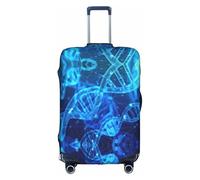 GXUNGT Funda de equipaje de viaje con impresión fotográfica de cadena de ADN, funda de maleta plegable personalizada, perfecta para todos los viajeros, White, M