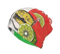 GXUNGT Gorro casual suelto con estampado de bandera de México y tequila, gorro, bufanda, gorro ligero, gorro casual, sombrero multifuncional, Negro, S