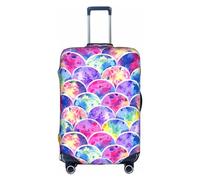 GXUNGT Hermosa funda de equipaje de viaje con estampado de sirena de colores arcoíris, funda plegable personalizada, perfecta para todos los viajeros, White, XL