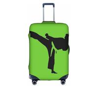 GXUNGT Karate-Highkick-Icon - Funda de equipaje de viaje con estampado de iconos, funda plegable personalizada, perfecta para todos los viajeros, White, L