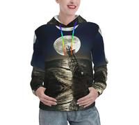 GXUNGT Sailing Ship In Storm - Sudaderas con capucha para mujer, sudaderas con capucha de manga larga con cordón, Negro, L