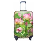 GXUNGT Spirit of The Lotus - Funda de equipaje de viaje con estampado de loto, funda plegable personalizada, perfecta para todos los viajeros, White, S