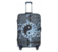 GXUNGT Ying Yang - Funda de equipaje de viaje con estampado de diagrama, funda plegable personalizada, perfecta para todos los viajeros, White, XL