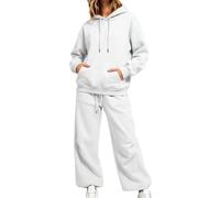 GXWYJMTE Chándal para mujer, conjunto de 2 piezas, sudadera y pantalones de chándal para el tiempo libre, cómodo, transpirable, ligero, diario, vacaciones, entrenamiento, traje, traje de casa, ropa de