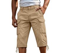 GXWYJMTE Pantalones cargo para hombre, monocolor, cintura elástica