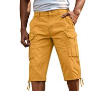 GXWYJMTE Pantalones cargo para hombre, monocolor, cintura elástica