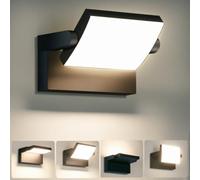 GXXG 40W Apliques Pared Exterior 4000LM Rotación Negra Aplique de Pared Interior 4000K Natural Foco LED Exterior Impermeable ip65