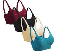 GXXGE Paquete de 4 sujetadores de lactancia para amamantar, sujetadores premamá push-up, de seda, sin costuras, para embarazo, sujetador sin aro, ropa interior, X-Large