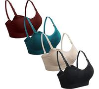 GXXGE Paquete de 4 Sujetadores de Lactancia para amamantar, Sujetadores premamá Push-up, de Seda, sin Costuras, para Embarazo, Sujetador sin aro, Ropa Interior, XXL