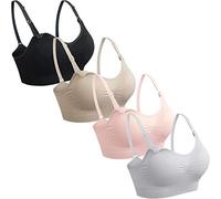 GXXGE Paquete de 4 Sujetadores de Lactancia para amamantar, Sujetadores premamá Push-up, de Seda, sin Costuras, para Embarazo, Sujetador sin aro, Ropa Interior, X-Large