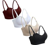 GXXGE Paquete de 4 Sujetadores de Lactancia para amamantar, Sujetadores premamá Push-up, de Seda, sin Costuras, para Embarazo, Sujetador sin aro, Ropa Interior, Large