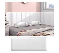 GXXINGIN Cabecero Autoadhesivo, Panel tapizado Impermeable con Acolchado anticolisión 3D, cabecero Queen, Ideal para Decorar la Pared del Dormitorio Infantil (Color: Blanco, tamaño: 180 x 50 cm)