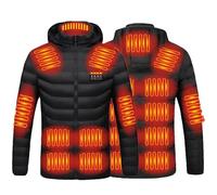 GXXINGIN Chaleco calefactable Unisex Ajustable, 4 Niveles de Temperatura, 19 Zonas calefactables, Lavable, para Moto y Exteriores (sin batería), 002, 3XL