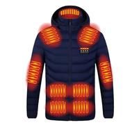 GXXINGIN Chaleco calefactable Unisex Ajustable, 4 Niveles de Temperatura, 19 Zonas calefactables, Lavable, para Moto y Exteriores (sin batería), 002, 3XL