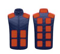 GXXINGIN Chaleco calefactable USB para Hombre, Chaleco calefactable para Hombre/Mujer (Reino Unido), Calentador Corporal eléctrico, 17 Zonas de calefacción, Ropa Lavable con 2 Niveles de Temperatura,