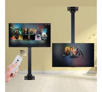 GXXINGIN Elevador de TV motorizado para instalación en el Techo, Soporte de TV para Techo, Rango de Altura Ajustable, 32-70 Pulgadas, Carga máxima 60 kg, con Control Remoto (elevación 730-1730 mm)