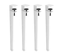 GXXINGIN Patas de Mesa Ajustables con Clip para Mesa de Trabajo, Mesa de Centro, Mesa de Bar, 71 cm, Patas de Muebles en Forma de F sin Perforaciones, Color Blanco (Juego de 4)