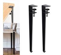 GXXINGIN Patas de Muebles Ajustables en Forma de F para Mesa de Trabajo, Patas de Mesa con Clip de 71 cm con diseño sin perforación, Juego de 2 Patas de Silla Negras para Barra de Desayuno, Mesa de c