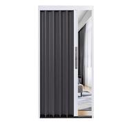 GXXINGIN Puertas Plegables Grises para Espacios pequeños, lavaderos y entradas. Puertas de acordeón de Aluminio Resistente con Cerradura. Puerta corrediza divisoria de ambientes (Marco Blanco, 66 x 1