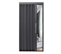 GXXINGIN Puertas Plegables Interiores Grises para Espacios pequeños, lavaderos y entradas. Puertas de acordeón de Aluminio Resistente con Cerradura. Puerta corrediza divisoria de ambientes (Marco gr