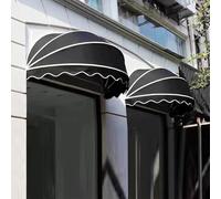 GXXINGIN Toldo de Lona Plegable Tipo Domo, Resistente a los Rayos UV y al Agua, con Marco de Aluminio para Ventanas y Puertas, 120 cm, Color Negro, Ideal para Uso residencial y Comercial.