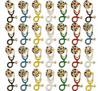 GXXMEI 30 broches de estetoscopio, estetoscopio, pin de solapa esmaltado, para bolsas de ropa, broche de decoración para niñas, estudiantes de medicina, médicos, enfermeras, regalos de graduación
