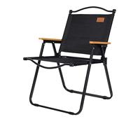 GXYHJVMFPSC Altezza Della Sedia Pieghevole Da Esterno Manico In Legno Telaio In Lega Di Acciaio Al Carbonio Tessuto Oxford Nero 600D Campeggio Portatile Viaggio Spiaggia Picnic