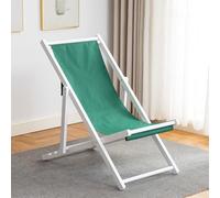 GXYHJVMFPSC Marco Blanco al Aire Libre Silla de Playa Silla de salón de la Piscina Silla Plegable de Madera Maciza Almuerzo Descanso balcón Silla de Lona-Green||Without a Pillow