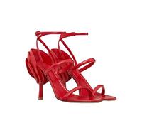 GXYHJVMFPSC Sandalias Tacón Alto High Heels Mujer Punta Redonda Abierta Tira Tobillo con Flor Parte Trasera Fiestas Bodas Citas 9,5 Cm-Red||43