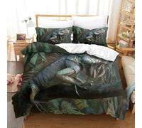GXYUAOIEF Juego de funda de edredón de 3 piezas con estampado 3D de iguana verde, juego de ropa de cama de calidad con 2 fundas de almohada con cremallera oculta para ropa de cama DecoKing (220 x 240
