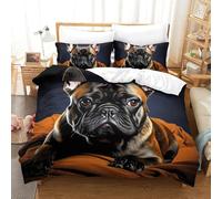 GXYUAOIEF Juego de funda de edredón de 3 piezas, diseño de bulldog francés, impresión 3D, estilo único, moderno, calidad con 2 fundas de almohada, cremallera oculta para ropa de cama DecoKing (220 x
