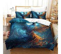 GXYUAOIEF Juego de ropa de cama de microfibra con diseño de Fuego Hielo y Fénix, 2 piezas, impresión 3D, renacimiento de las cenizas, ropa de cama con 1 funda de almohada con cremallera, decoración de