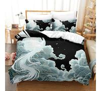 GXYUAOIEF Kranich unter Wolken Bettbezug 2 Teile 3D Druck GlücksWolken Glückswolken, Bettwäsche mit 1 Kissenbezug versteckter Reißverschluss für Erwachsene Kinder Single (135x200 cm)