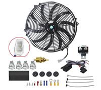 GXYWADY Ventilador eléctrico de radiador de 16 pulgadas, 3000 CFM, interruptor de cableado, kit de relé, color negro