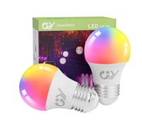GY Bombilla Inteligente E27 Bombilla LED G45-6W 600LM RGBW 2700K-6500K Regulable - Bombilla Inteligente Alexa Compatible con Google Home, TUYA Smart (2 Unidad)