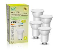 GY Bombilla LED GU10 2W Equivalente a 20W, 275 Lúmenes Blanco Cálido 3000K, Ángulo de Haz 110°, Sin Parpadeo, No Regulable, Pack de 4 Unidades para Dormitorio Cocina Salón