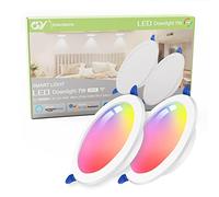 GY Downlight LED Techo Empotrable Inteligente WIFI, 7W(50W) 500LM RGB y Blanco Regulable 2700K-6500K Focos Led Interior Techo IP44, Compatible con Smart Life, Alexa y Google(2 Unidad)