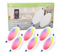 GY Downlight LED Techo Empotrable Inteligente WIFI, 7W(50W) 500LM RGB y Blanco Regulable 2700K-6500K Focos Led Interior Techo IP44, Compatible con Smart Life, Alexa y Google(6 Unidad)