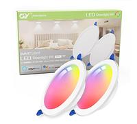 GY Downlight LED Techo Empotrable Inteligente WIFI, 9W(75W) 760LM RGB y Blanco Regulable 2700K-6500K Focos Led Interior Techo IP44, Compatible con Smart Life, Alexa y Google(2 Unidad)
