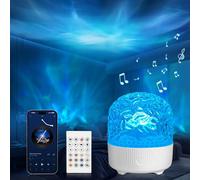 GY Mesh Wave Lamp Lámpara Océano Globo, Lámpara LED Mesita Noche RGB 16 Colores, Luz Ambiente Regulable con Proyector USB, Lámpara de Mesa Romántica para Dormitorio Salón