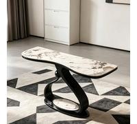 GY8PKVWKWQ Mesa Consola De Entrada, Mesa De Sofá Estrecha, Ahorro De Espacio, Tablero De Roca, Art Deco, 100 Cm, 150 Cm, 80 Cm, For Sala De Estar del Vestíbulo(White+Black,140cm)