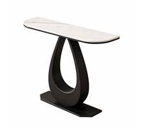GY8PKVWKWQ Mesa Consola, Estantes De Almacenamiento, Geométrica, Negra, Mármol Sintético, 70 Cm, 80 Cm, 90 Cm, Art Deco, For Pasillo, Vestíbulo, Casa, Apartamento, Oficina(White+Black,80cm)