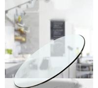 GY8PKVWKWQ Paneles de Vidrio Templado Redondos for Mesa, con Almohadillas Antideslizantes, 1/2" Grosor, Placa Circular Premium(7OCM (28IN))