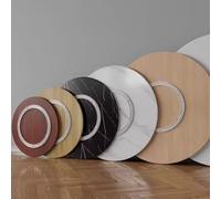 GY8PKVWKWQ Plato Giratorio Redondo de Madera Maciza de 50-60-80-90 cm, Bandeja giratoria Redonda de 360 °, Acabado Barnizado, for Mesa/encimera(Teak Color,Φ70cm(28in))